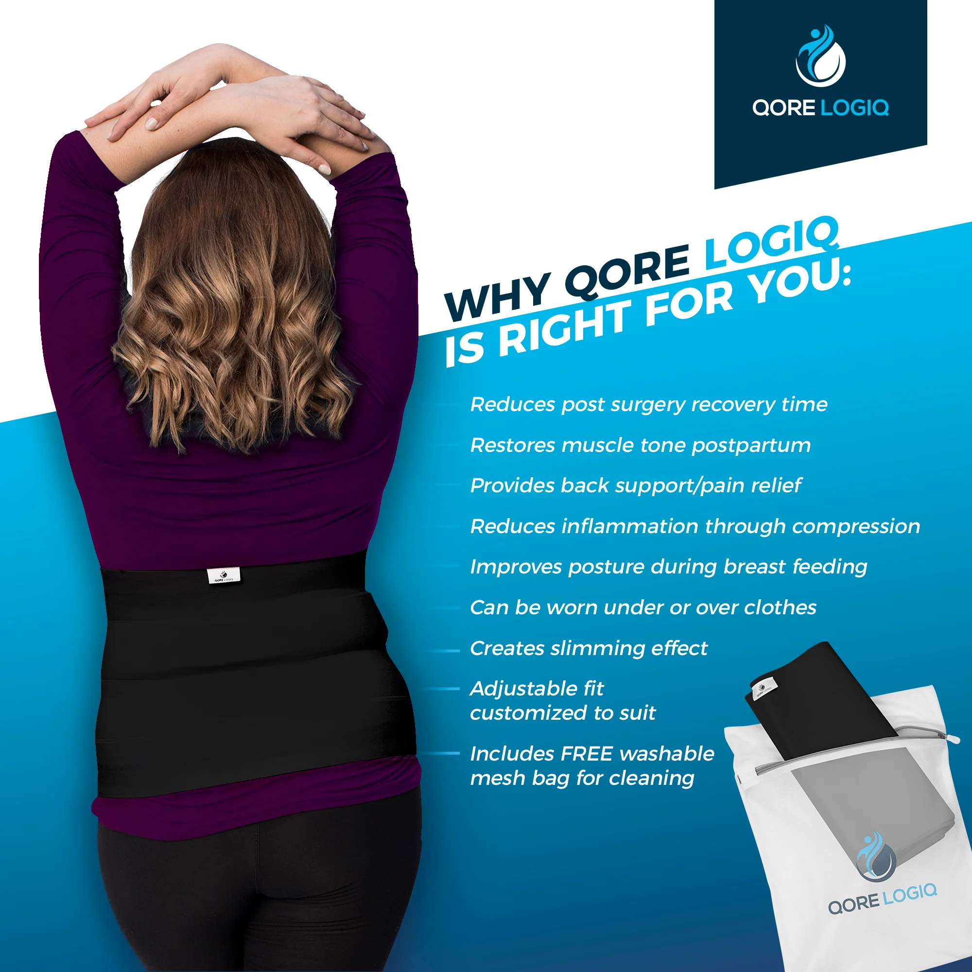 Plus Size 12 Inch Abdominal Binder - Image 7