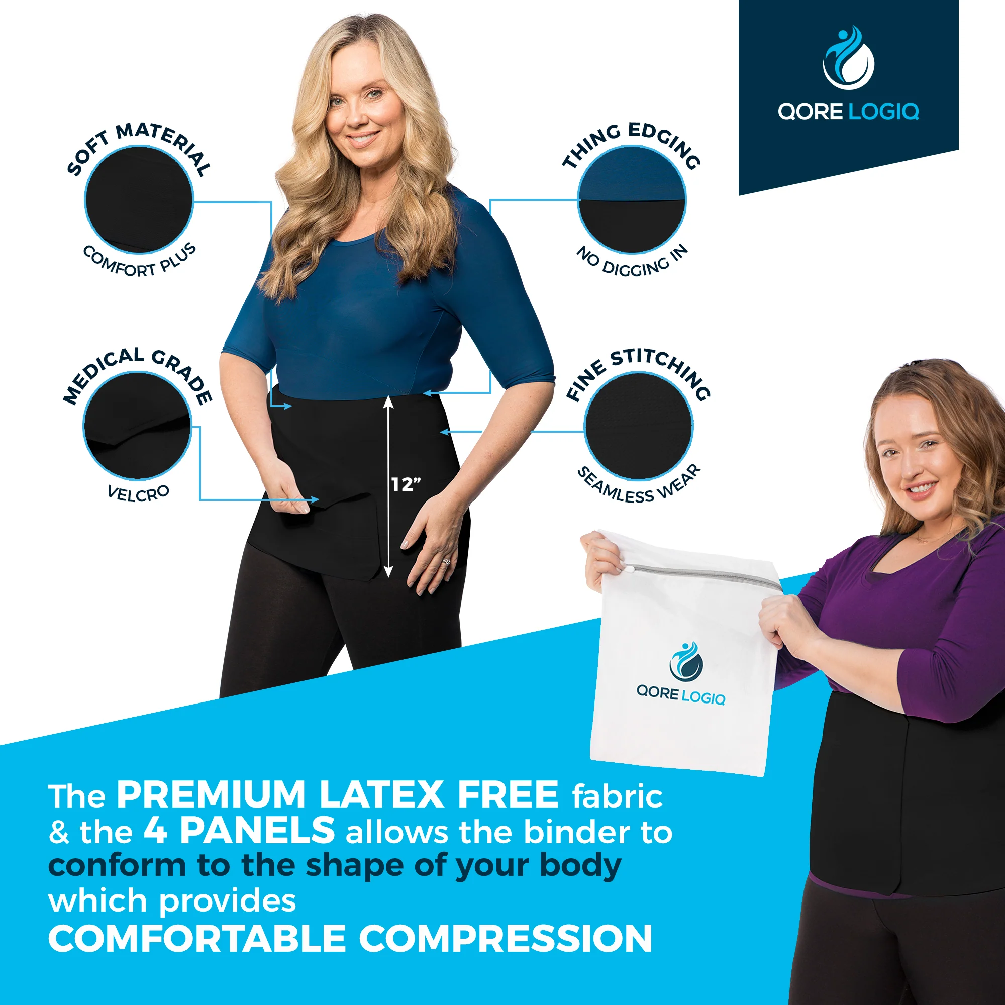 Plus Size 12 Inch Abdominal Binder - Image 10